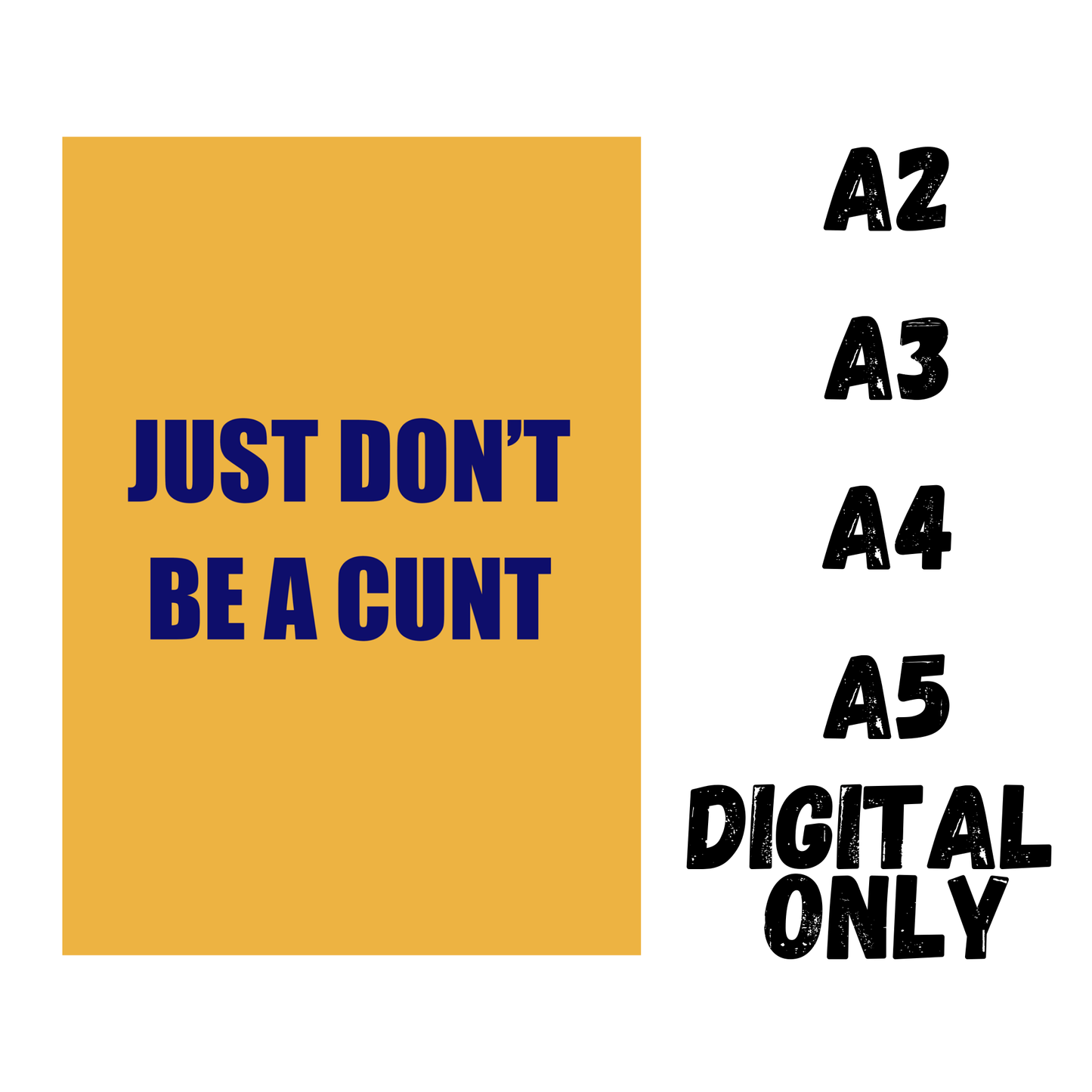 Just Don’t Be a C*nt | Life’s Simplest Rule Wall Art