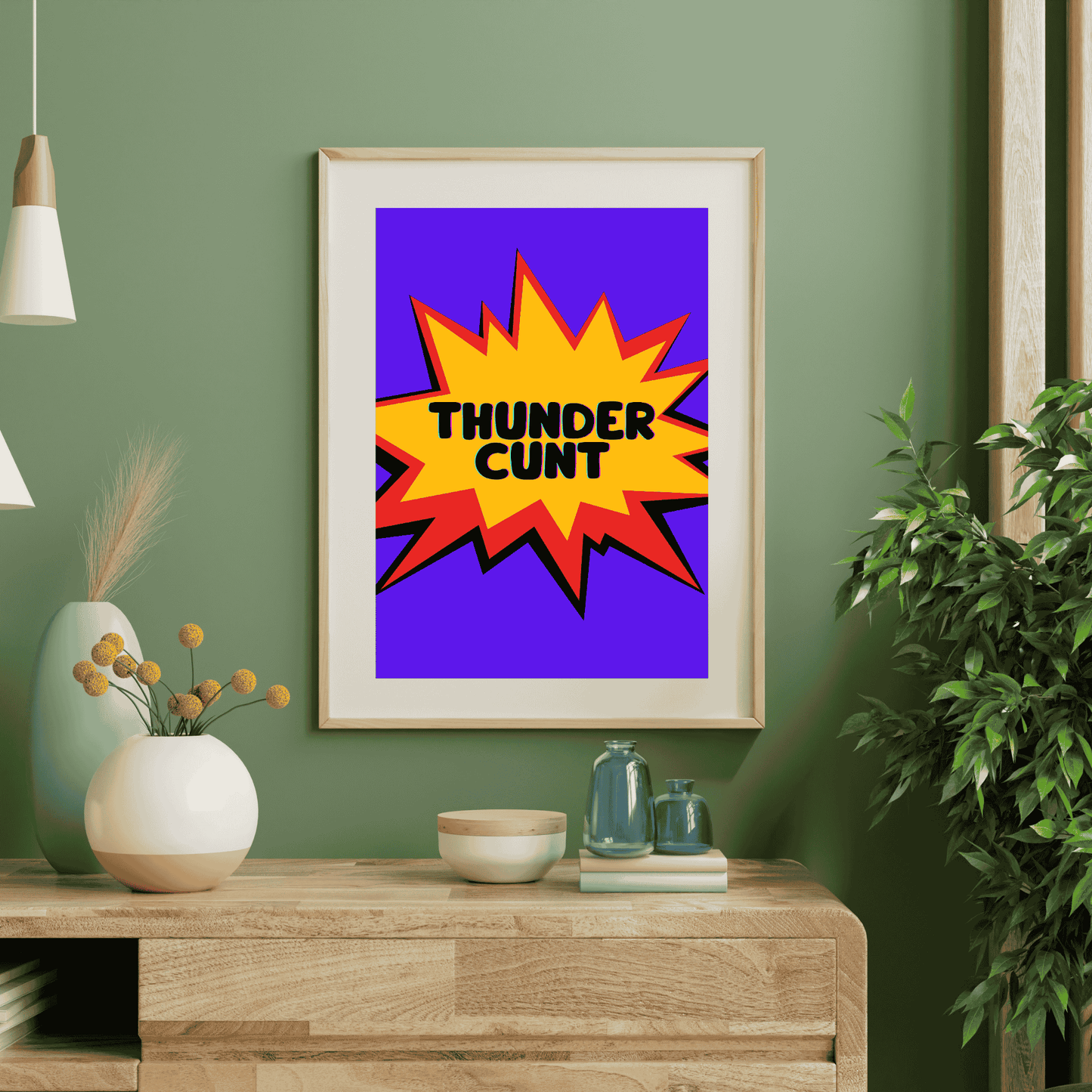Thunderc*nt – Bold Superhero-Inspired Wall Art Print